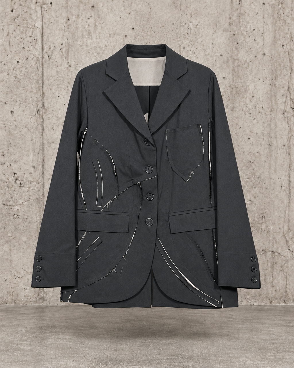 Blazer patchwork antracita Manesera – vista 3 de 8