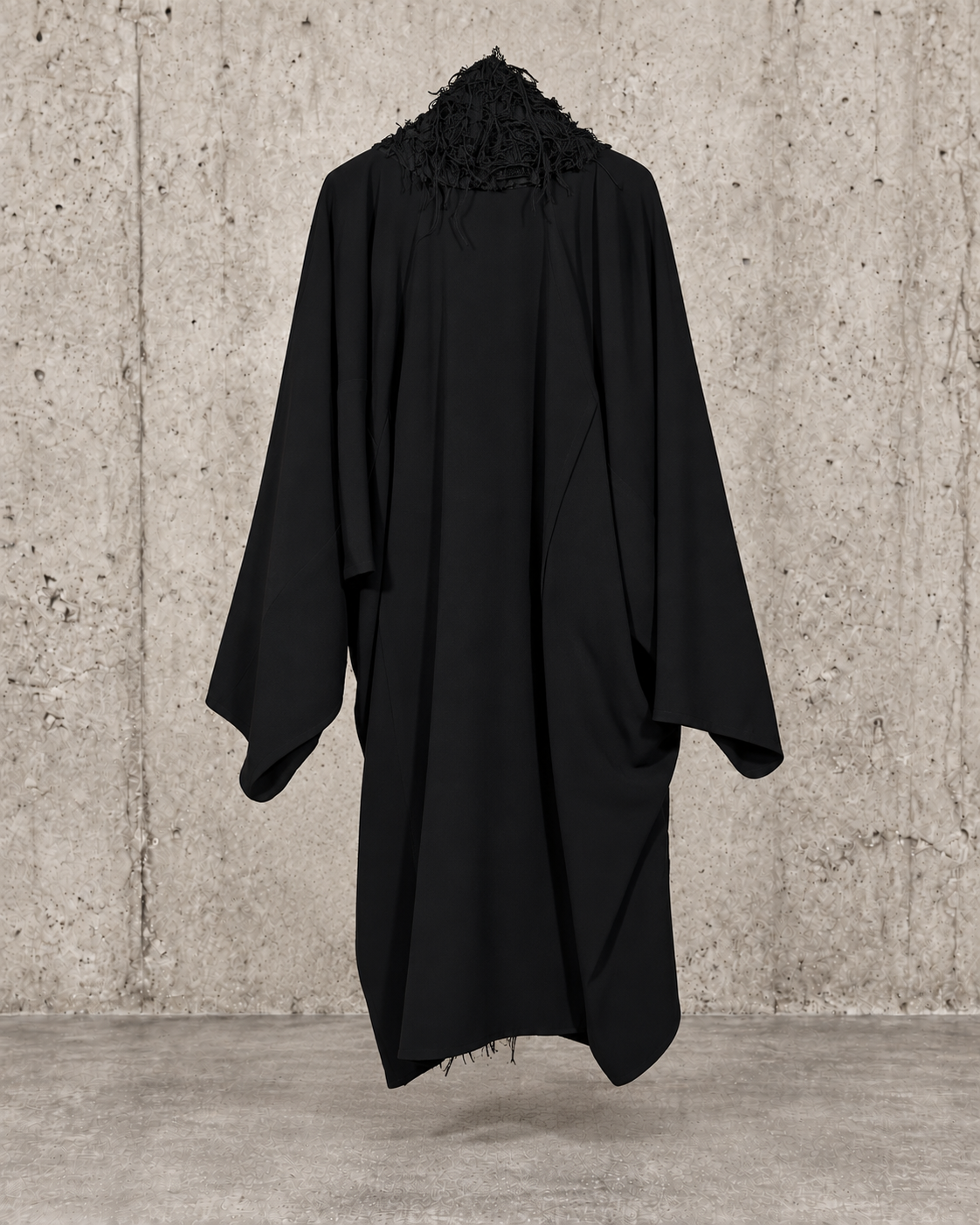 Chaqueta larga texturizada negra Manesera – vista 5 de 8