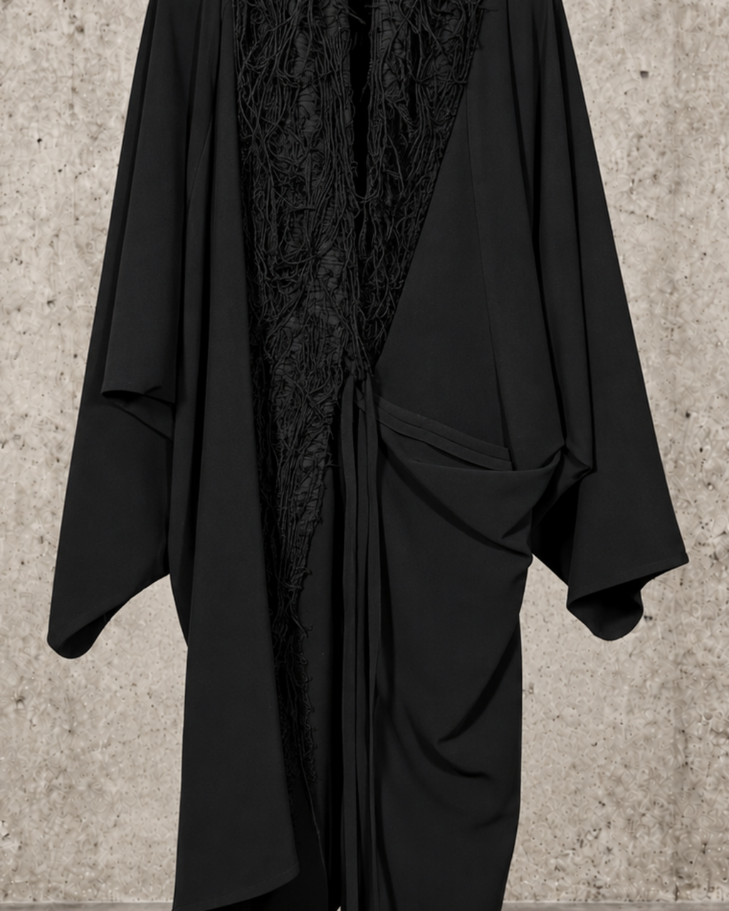 Chaqueta larga texturizada negra Manesera – vista 6 de 8