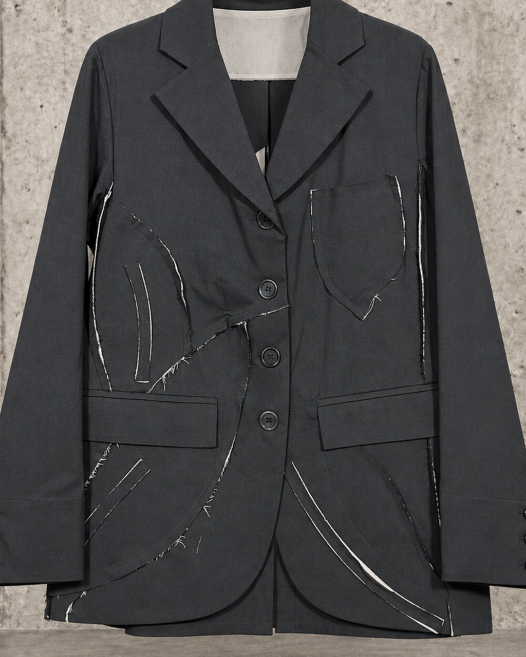 Blazer patchwork antracita Manesera – vista 6 de 8