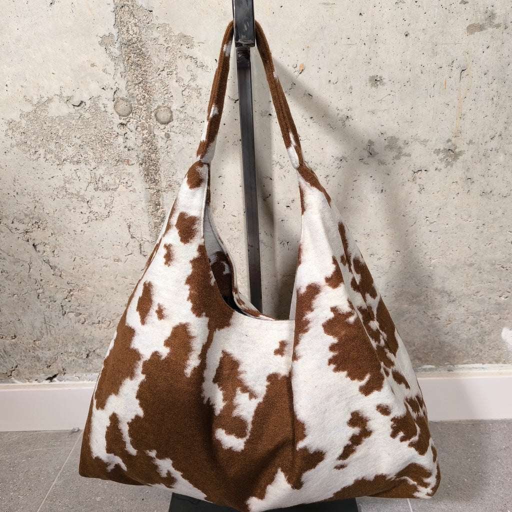 Bolso hobo estampado vaca marrón Bardasú