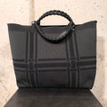 Bolso shopper negro de cuadros