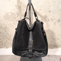 Bolso hobo de piel con solapa negro Bardasú