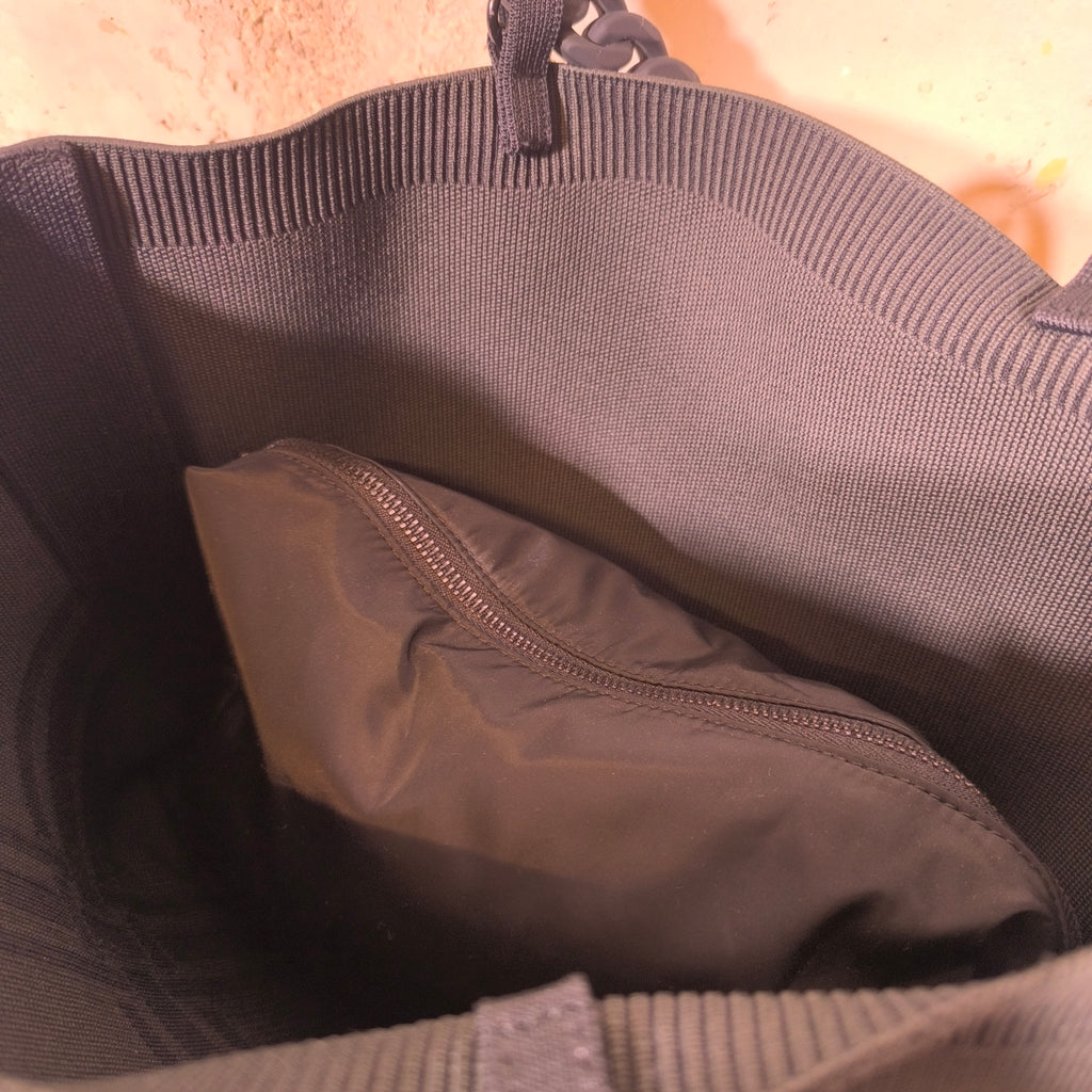 Bolso shopper negro de cuadros