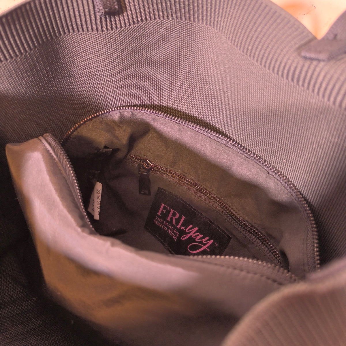 Bolso shopper negro de cuadros