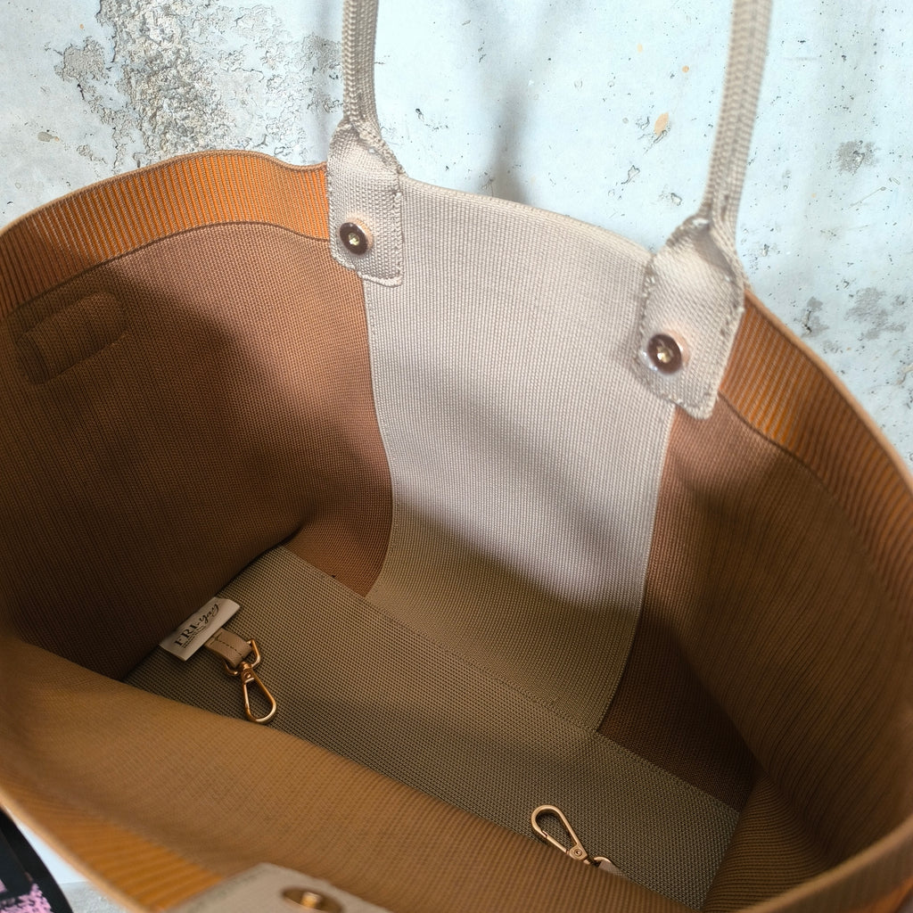 Bolso tote de punto naranja Fri-Yay