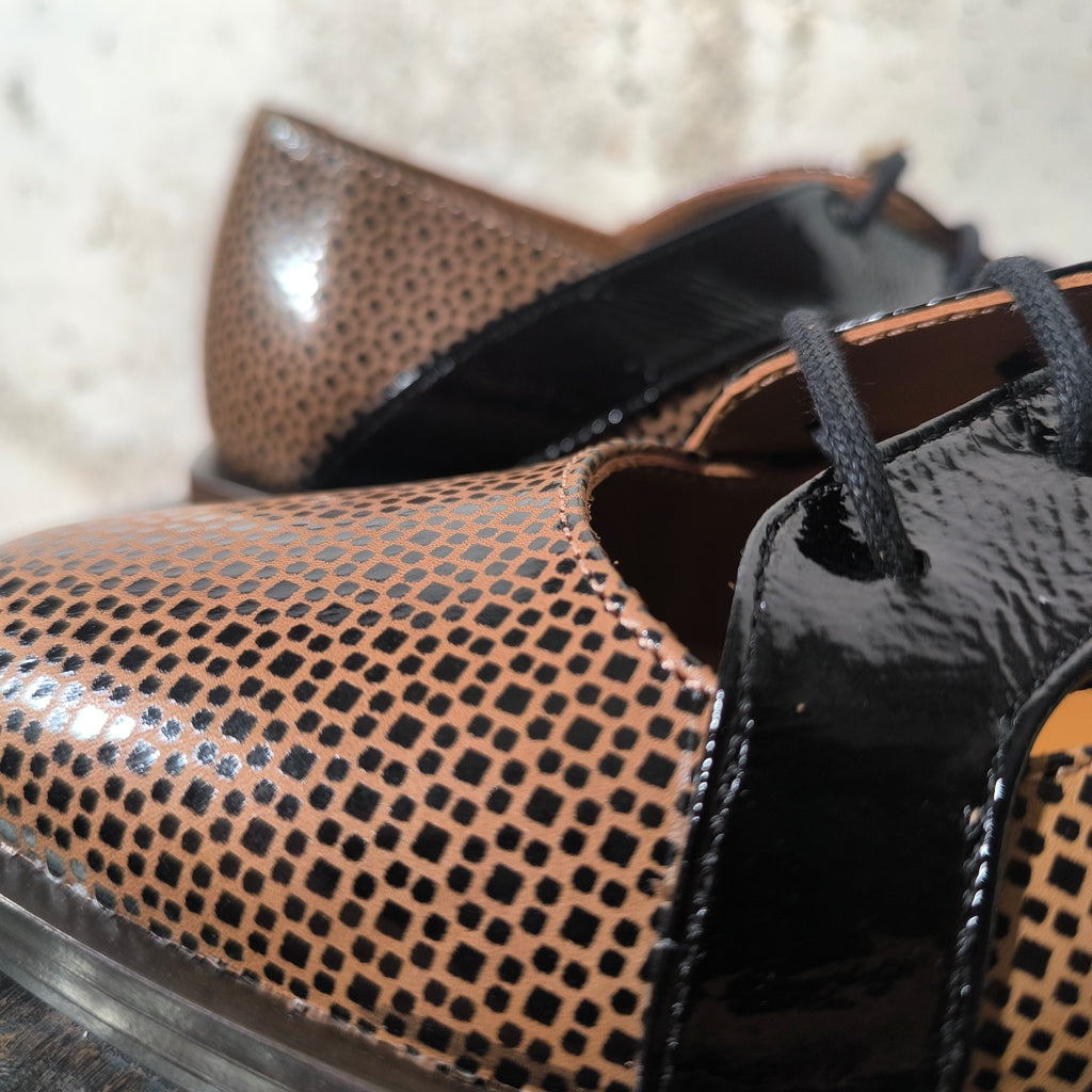 Zapato de cordones cuero y negro Nemonic