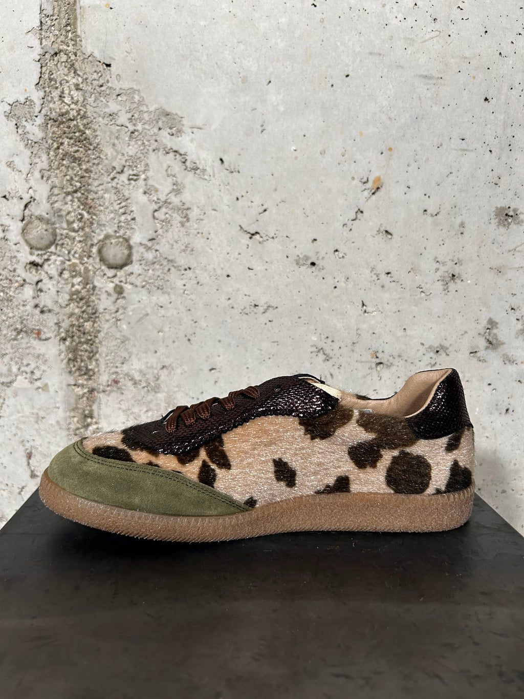 Zapatilla afelpada verde
