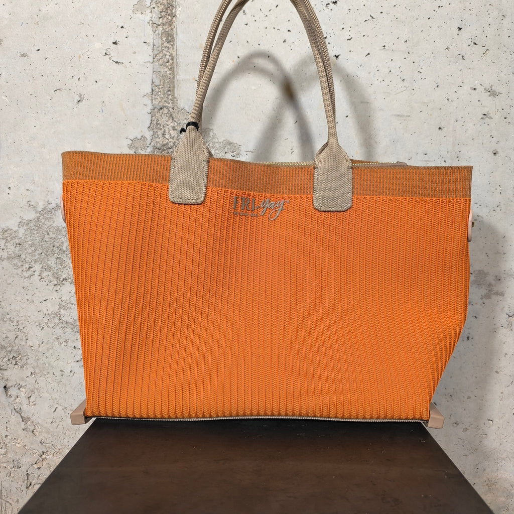 Bolso tote de punto naranja Fri-Yay