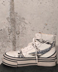 Zapatilla con plataforma blanca y cebra Bardasú