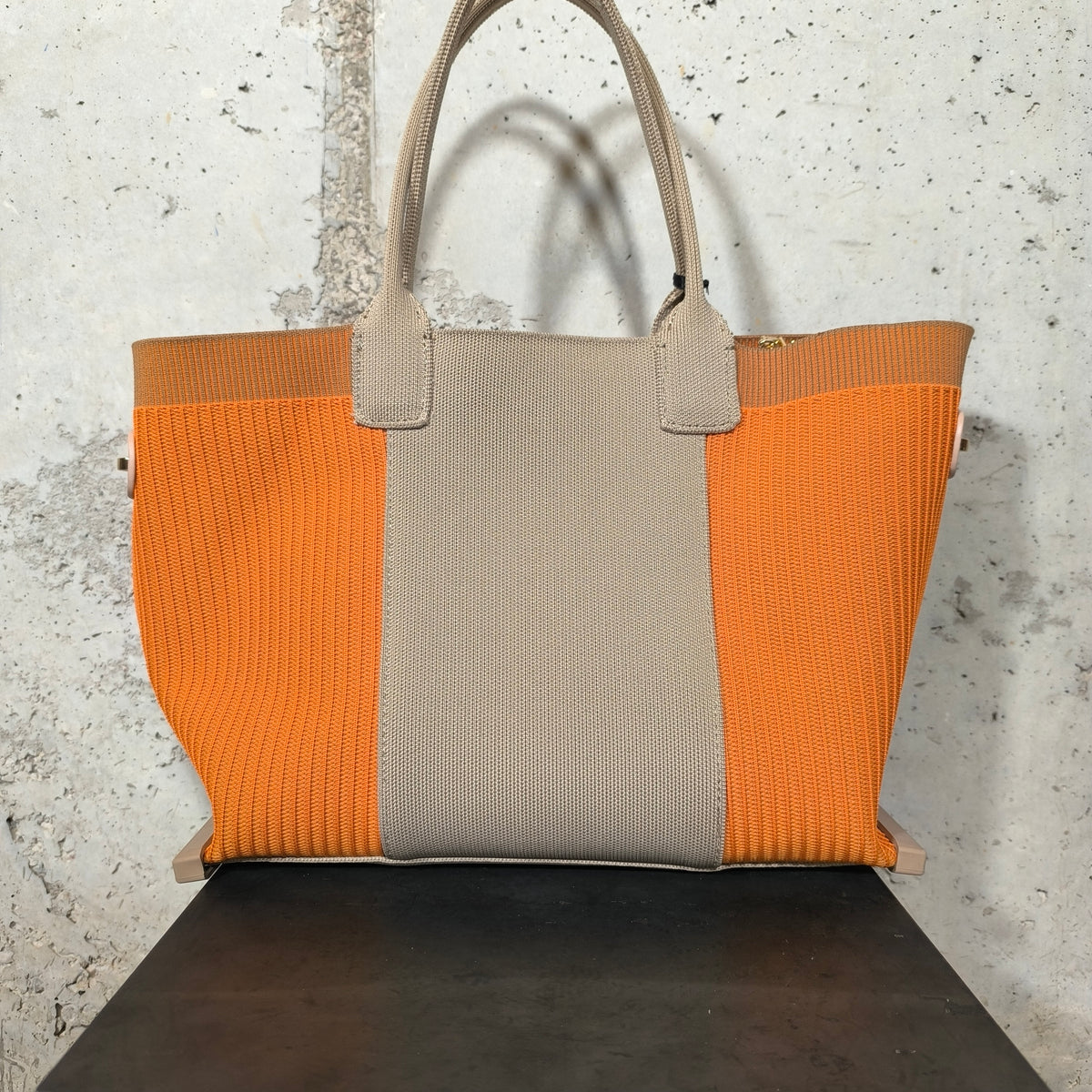 Bolso tote de punto naranja Fri-Yay