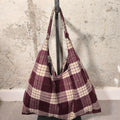 Bolso hobo de cuadros burdeos Bardasú
