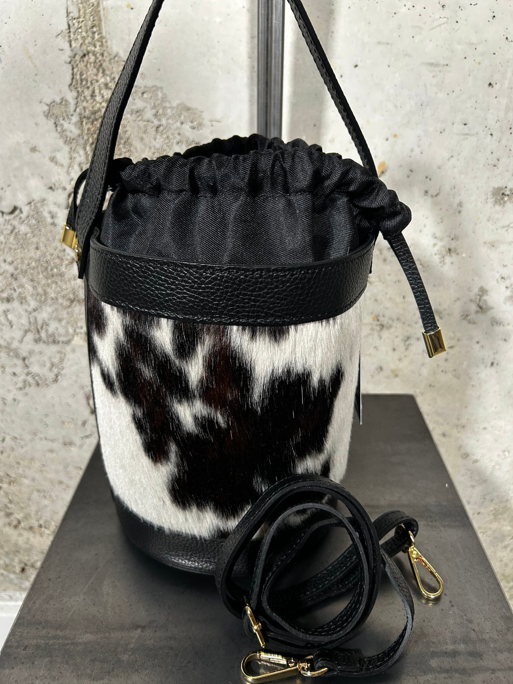 Bolso animal print negro