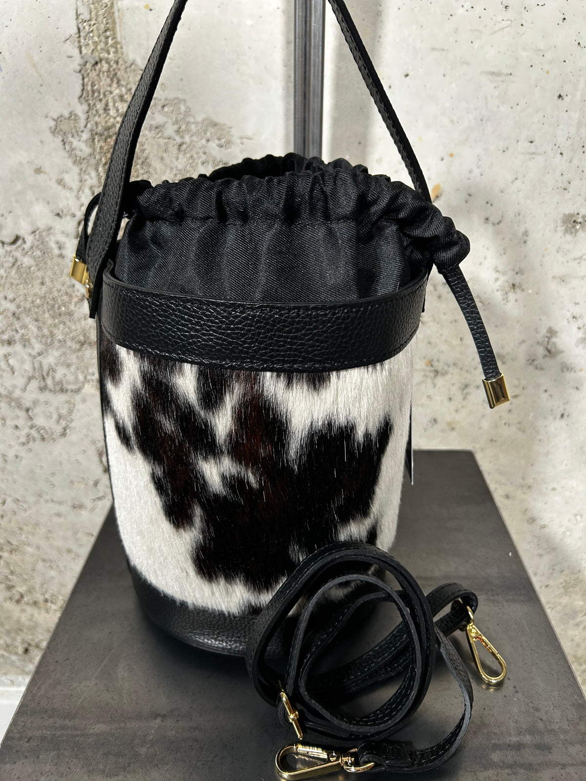 Bolso animal print negro