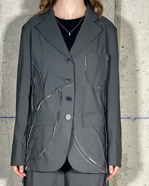 Blazer patchwork antracita Manesera, vista frontal